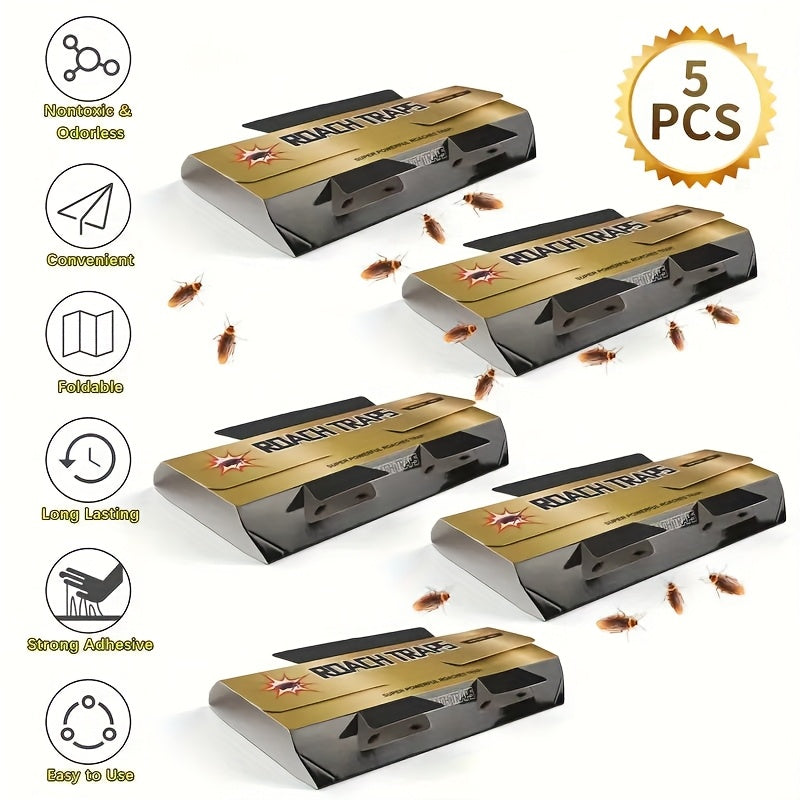 Cockroach Glue Traps Indoor – Roach Killer Sticky Trap Motel 10/20 Pack, Non-Toxic Roach Catcher for Kitchen Bathroom Basement