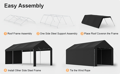 Carport Canopy 10x20 Heavy Duty Portable Garage UV Protection