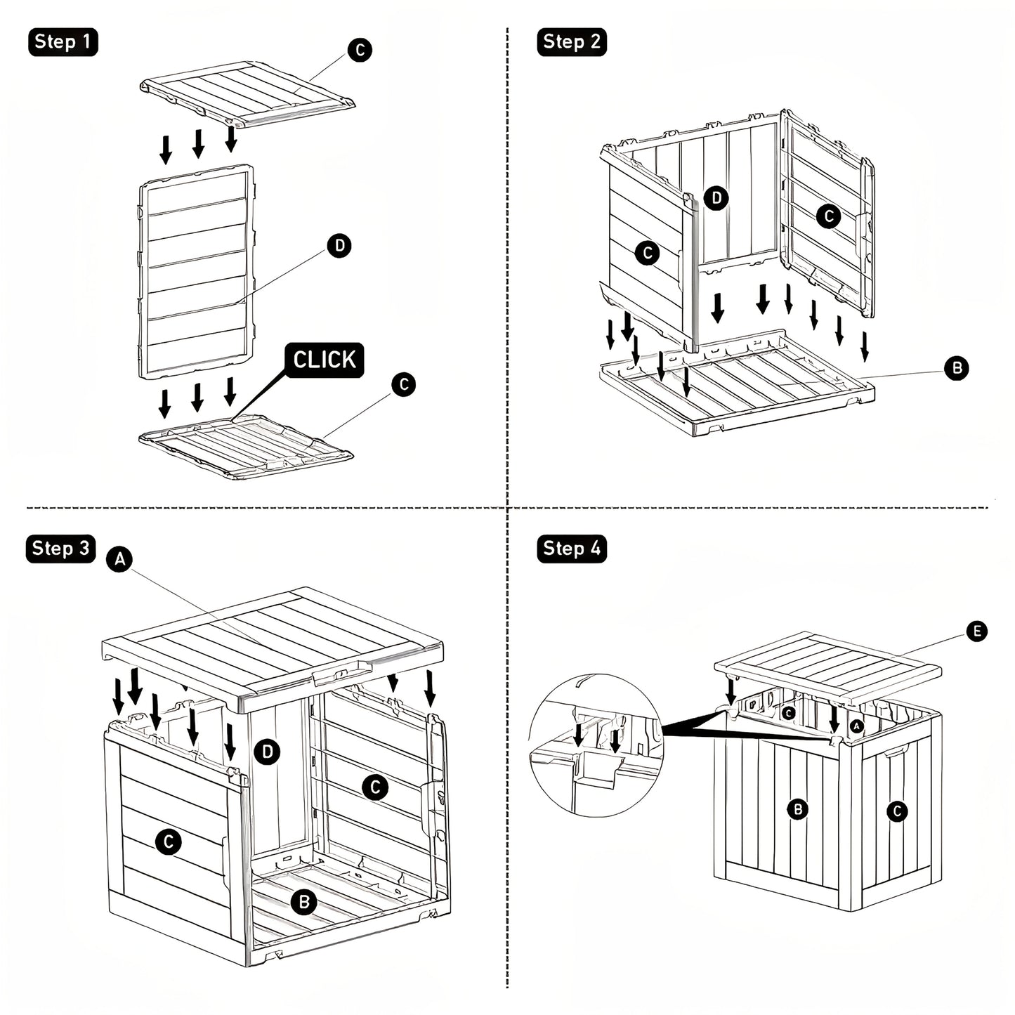 Outdoor Storage Box | Lockable Weatherproof Deck Box Patio Garden