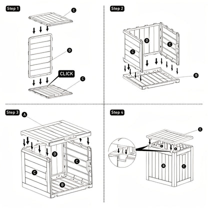 Outdoor Storage Box | Lockable Weatherproof Deck Box Patio Garden