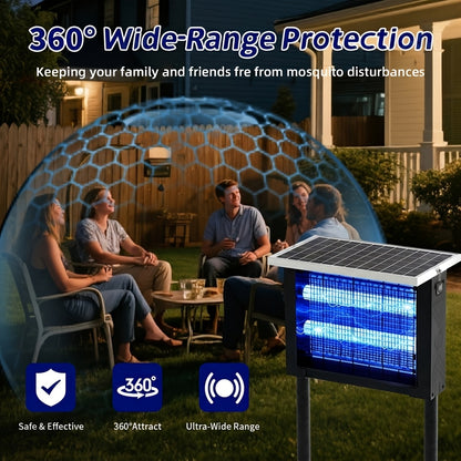 Solar Bug Zapper Outdoor 4500V | Mosquito Killer Wireless Portable | Fly Zapper Electric Trap with 10ft Cord | Bug Zapper for Patio Backyard Garden