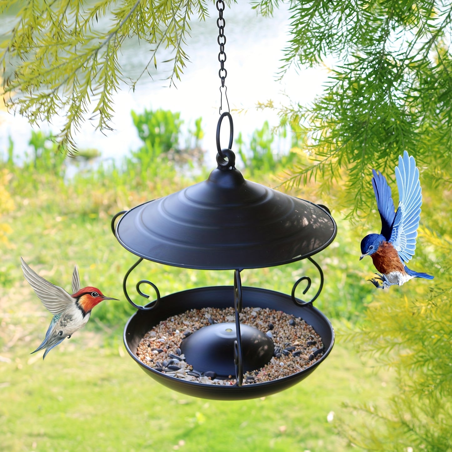 Bird Feeder | Hanging Metal Outdoor Garden Yard Decor Bird Lover Gift
