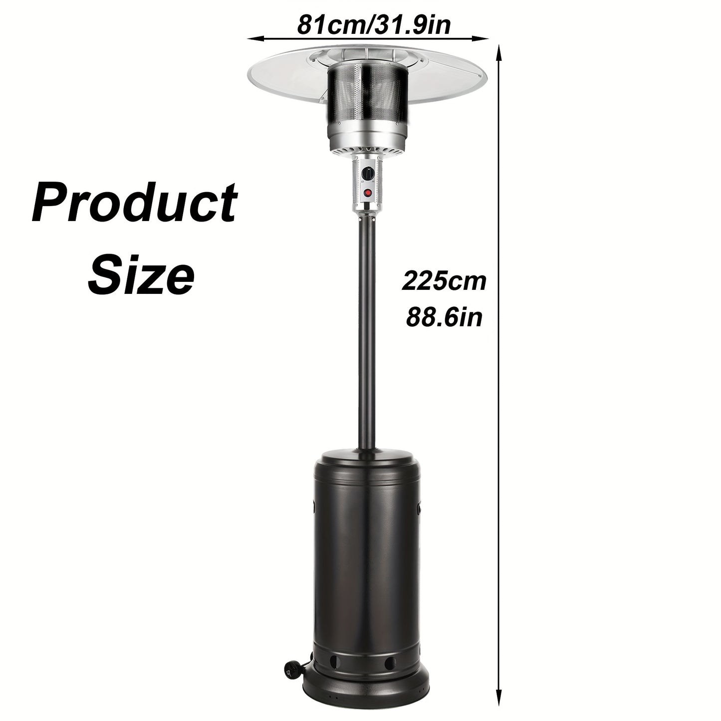 Patio Heater | Propane Outdoor Standing Stainless Steel Garden Party