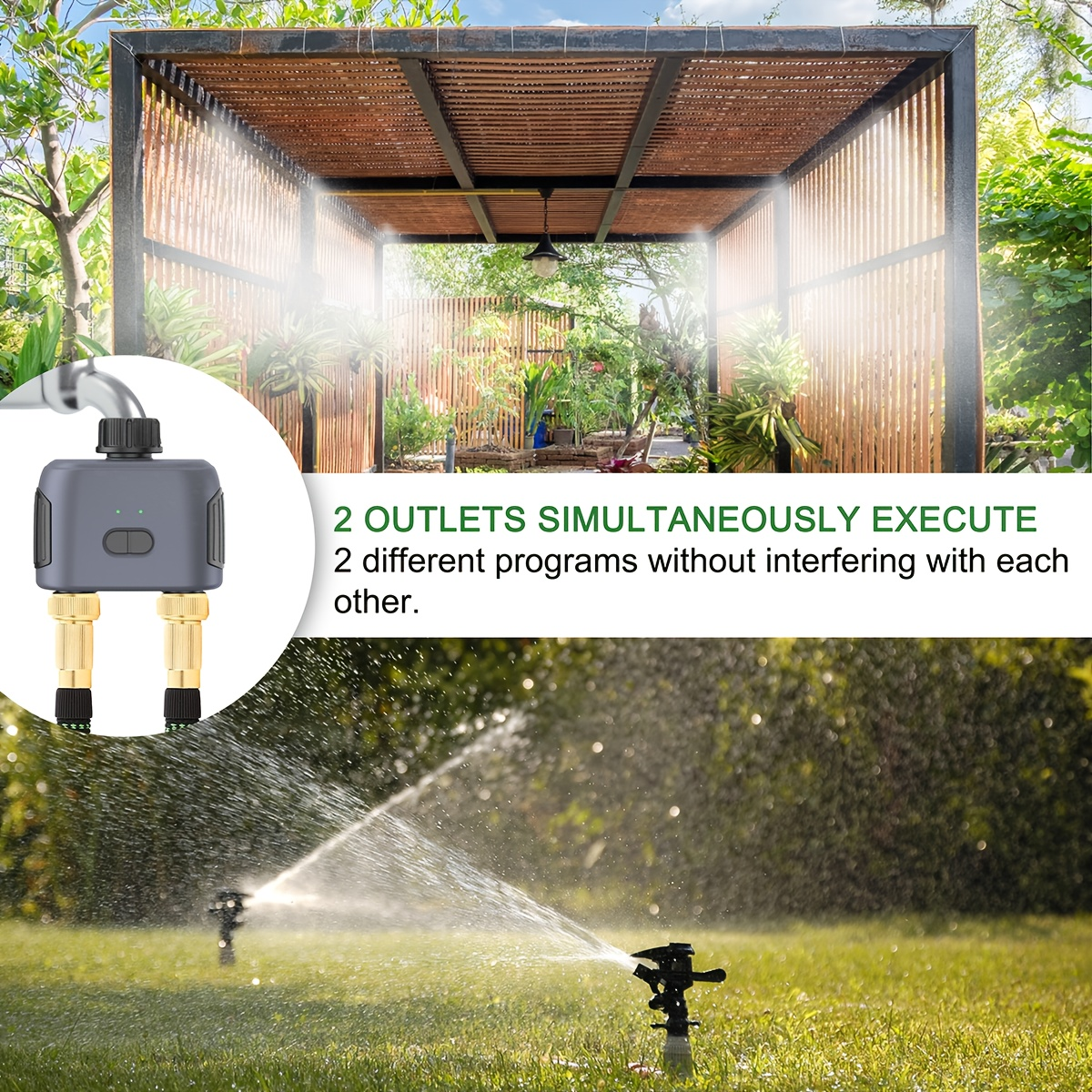 WiFi Sprinkler Timer Smart 2-Zone Irrigation System with App & Alexa Voice Control