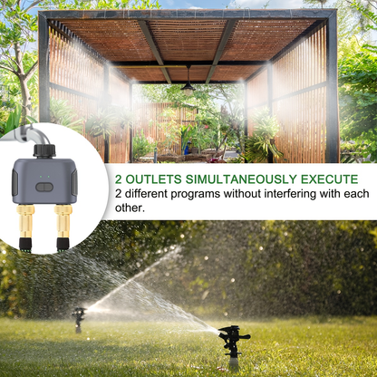 WiFi Sprinkler Timer Smart 2-Zone Irrigation System with App & Alexa Voice Control