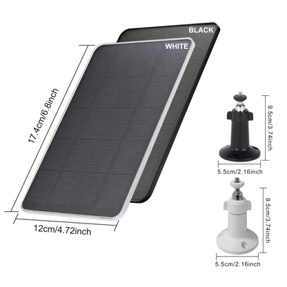 Solar Panel Charger for Security Camera 7W 360° Adjustable USB-C Micro USB Outdoor Weatherproof Continuous Charging for Doorbell Surveillance Camera Smart Light Fan 2 Pack 3 Pack