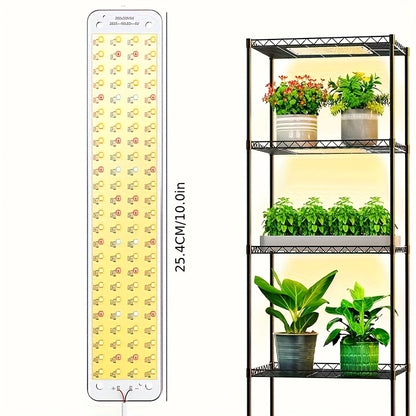 Ultra-Thin Grow Light Under Cabinet Full Spectrum 10-Level Dimming | 3/9/12H Timer High Lumen Sticky & Hangable All Growth Stages | 4pcs Indoor Plants