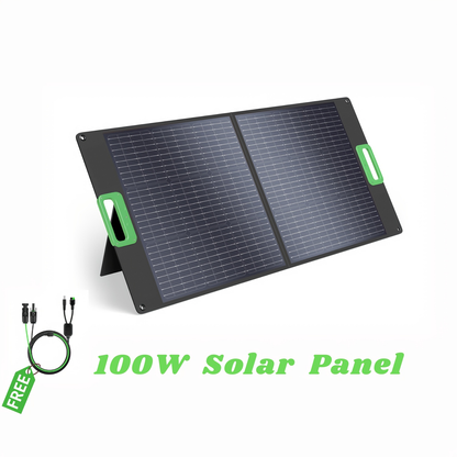 [Portable Solar Panel] 100W Solar Panel for Power Station, Portable Solar Panel with 100W Capacity, Foldable Design for Backup Power, Ideal for Charging Power Stations During RV Camping Or Off-Grid Use