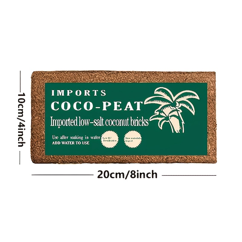 Coco Coir Bricks Natural Coconut Fiber Planting Soil | Compressed Coir Block Expands 6x for Hydroponics Potting Mix Garden Beds | 200g 400g 800g Options