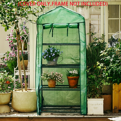 Mini Greenhouse with Steel Frame & Roll-Up Zipper Door | Portable Indoor Outdoor Plant Greenhouse | Weatherproof Rack Stand 2-Tier & 3-Tier Options