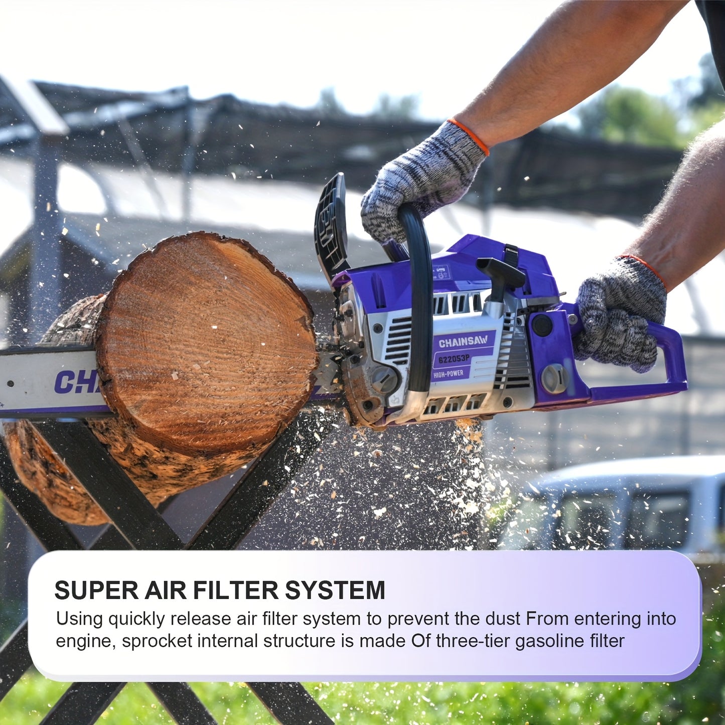 Heavy Duty Chainsaw | Gas Powered Forestry Wood Cutting Farm Yard