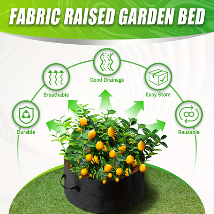Fabric Grow Bag Round with Handle | Breathable Planter for Vegetables Potatoes Flowers | Indoor Outdoor Garden Bed 24 36 48 60 Inch Options