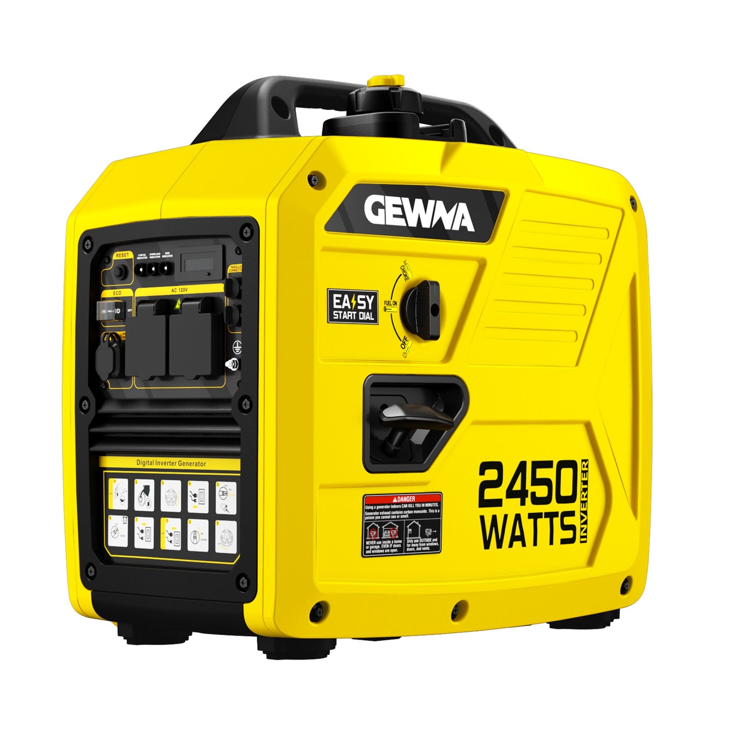Inverter Generator 2450W & 3450W Super Quiet | EPA Compliant, 1.6 Gal Tank 8.3Hr Runtime, Portable Gas Generator for Home Backup, Camping, RV, Emergency Power