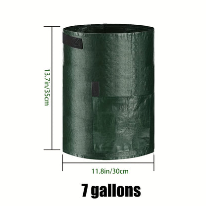 Potato Grow Bags with Harvest Flap & Handles 4pcs 7 Gallon | No-Dig Harvest Window | Vegetable Planter for Potatoes Onions Tomatoes Carrots Indoor Outdoor
