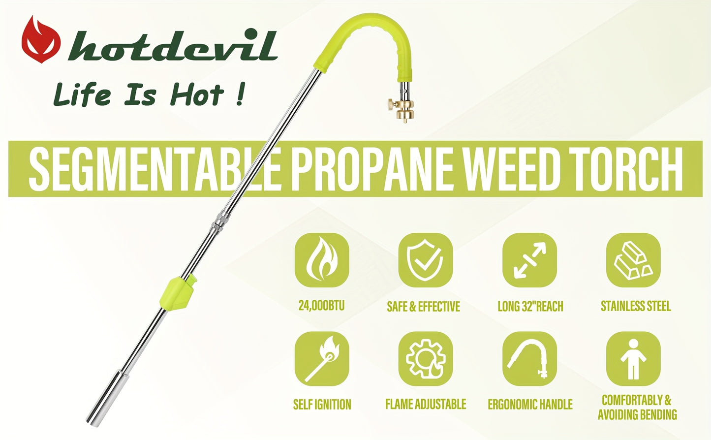 Propane Weed Torch | Flame Weeder Ice Melter Outdoor Roof Driveway