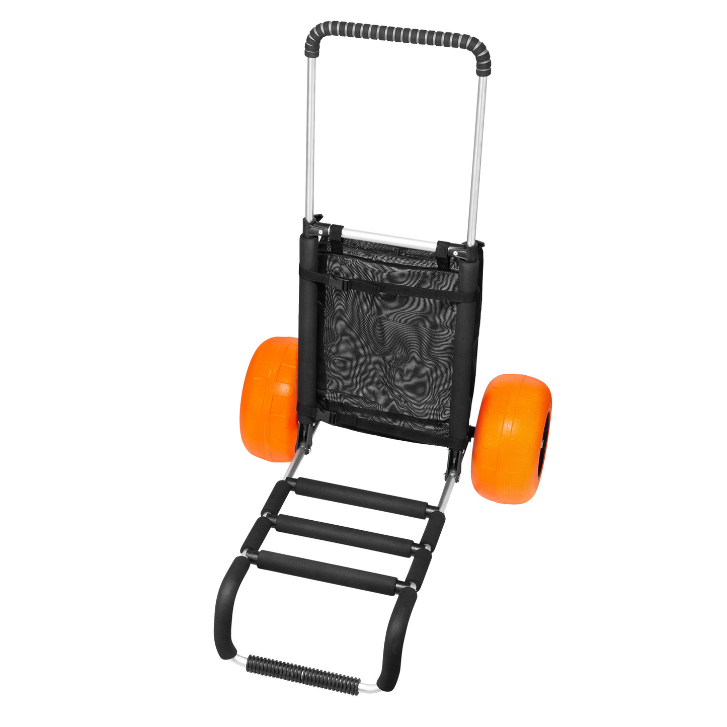 Beach Cart Heavy Duty Aluminum Alloy 165 LB Capacity 12-Inch PU Foam Wheels Folding Sand Cart Adjustable Handle for Camping Fishing Gardening Outdoor