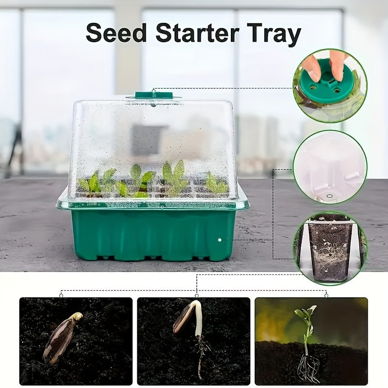 Seed Starter Kit with Grow Light LED | Indoor Mini Greenhouse Germination