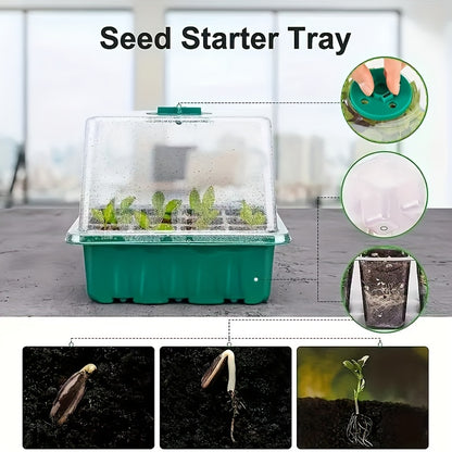 Seed Starter Kit with Grow Light LED | Indoor Mini Greenhouse Germination