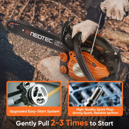 Top Handle Chainsaw 25CC 12-Inch – 2-Cycle Gas Arborist Saw, 12000 RPM, Low-Kickback Chain, Anti-Vibration, 5.5 lbs Lightweight Design