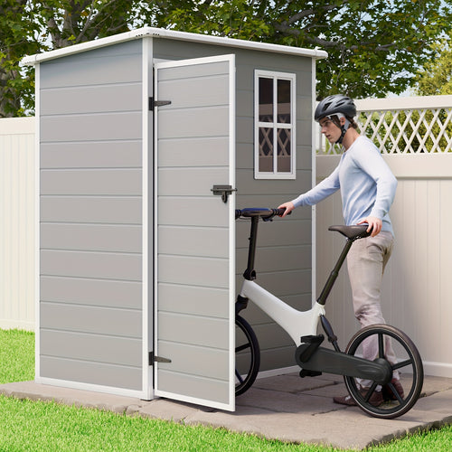Plastic Garden Shed 5x3 ft Resin Outdoor Storage with Lockable Door