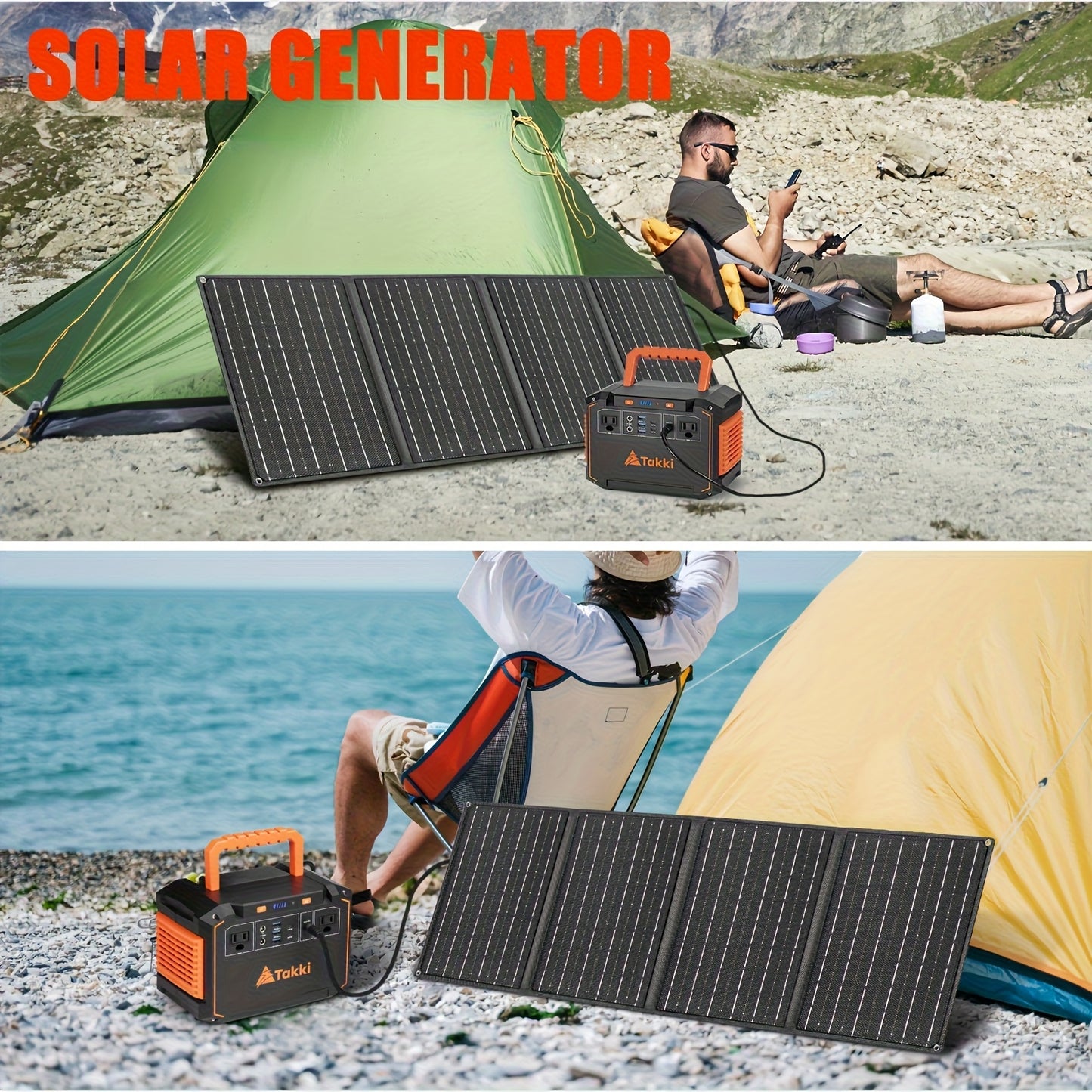 Solar Generator | Portable Power Station Camping Emergency CPAP Home
