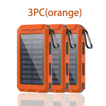 Solar Charger 12800mAh Portable Power Bank - Dual USB 5V Output, LED Flashlight, Outdoor Backup Battery for All Cell Phones, Camping, Hiking & Emergency Use