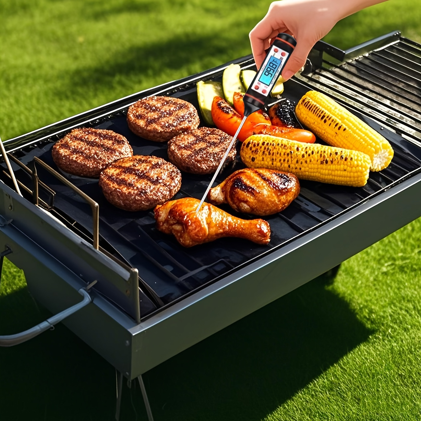 Stainless Steel BBQ Grill Tool Set 35PC – Complete Barbecue Kit with Thermometer, 2 Grill Mats & Aluminum Carry Case for Outdoor Grilling, Camping & Backyard Cookouts – Perfect Gift for Dad & Grill Masters