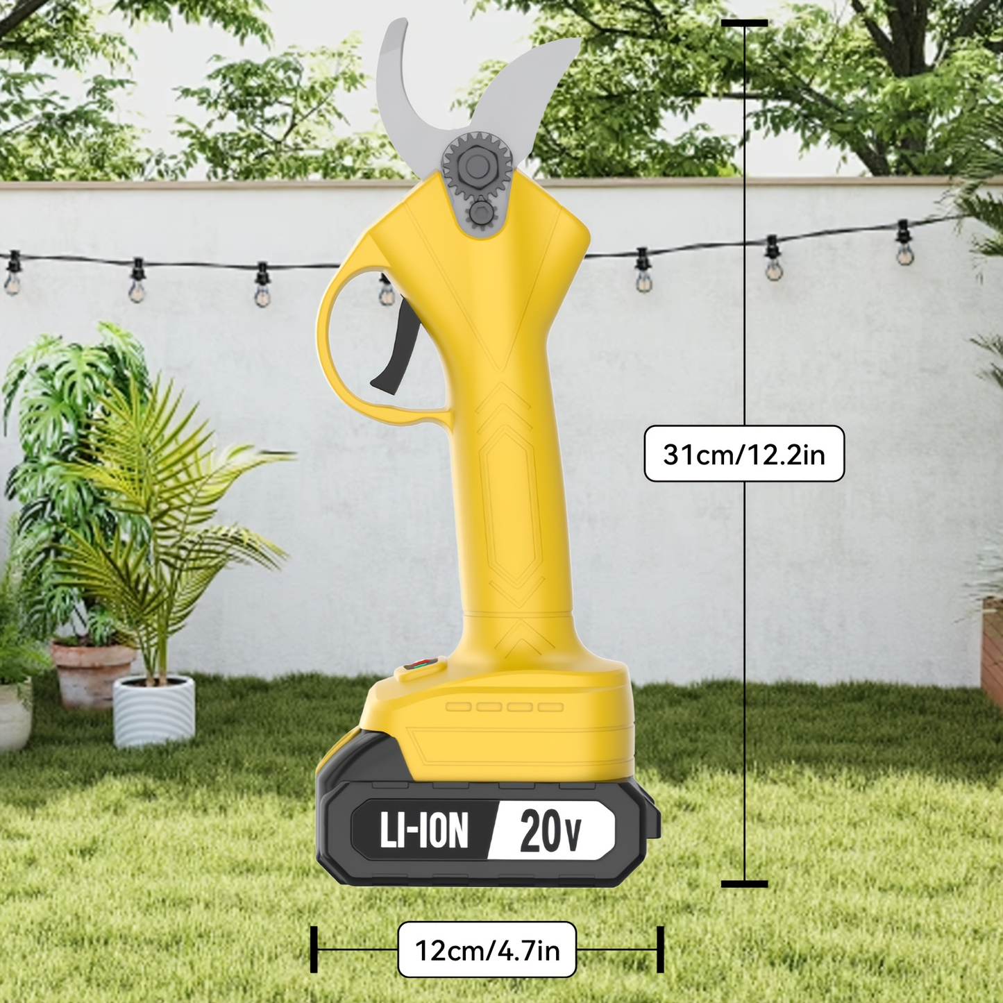 20V Cordless Pruning Shears Upgraded Electric Tree Pruner with Display Screen, Replaceable Blade, 1 or 2 Batteries & Storage Bag for Branch Cutting & Garden Pruning