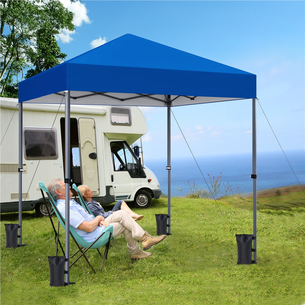 Pop Up Canopy One-Push Lock UPF 50+ Height Adjustable Instant Canopy Tent with Roller Bag, Guy Lines & Ground Anchors for Party, Wedding, Backyard & Commercial Events