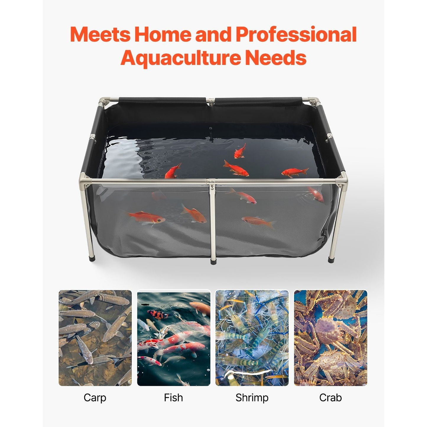 Above Ground Fish Pond PVC Canvas Koi Tank 126.8 Gal – Reinforced Triple-Layer Outdoor Pool