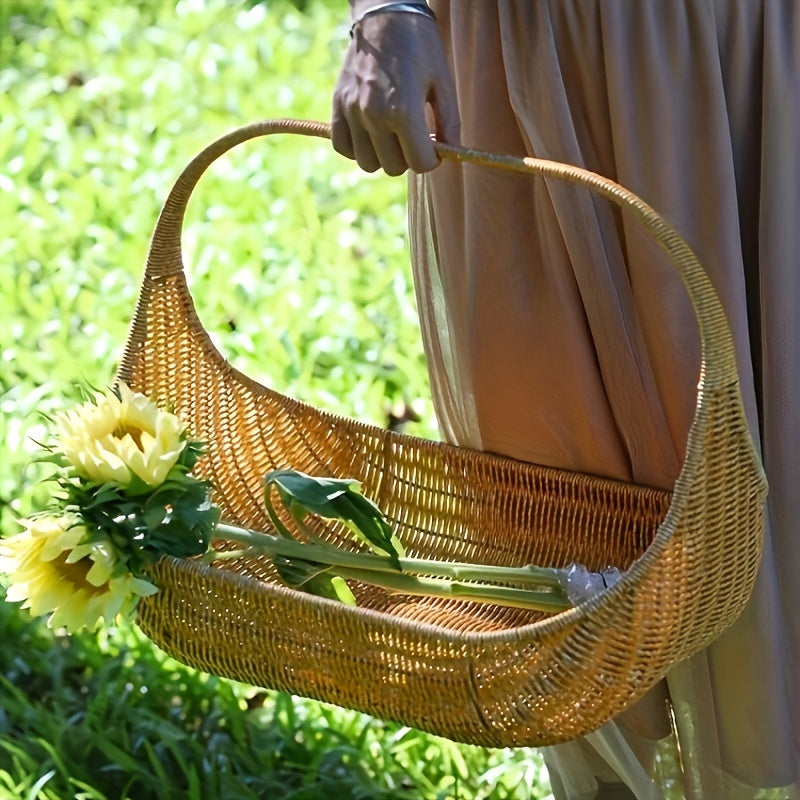Wicker Picnic Basket | Wedding Gift Flower Fruit Outdoor