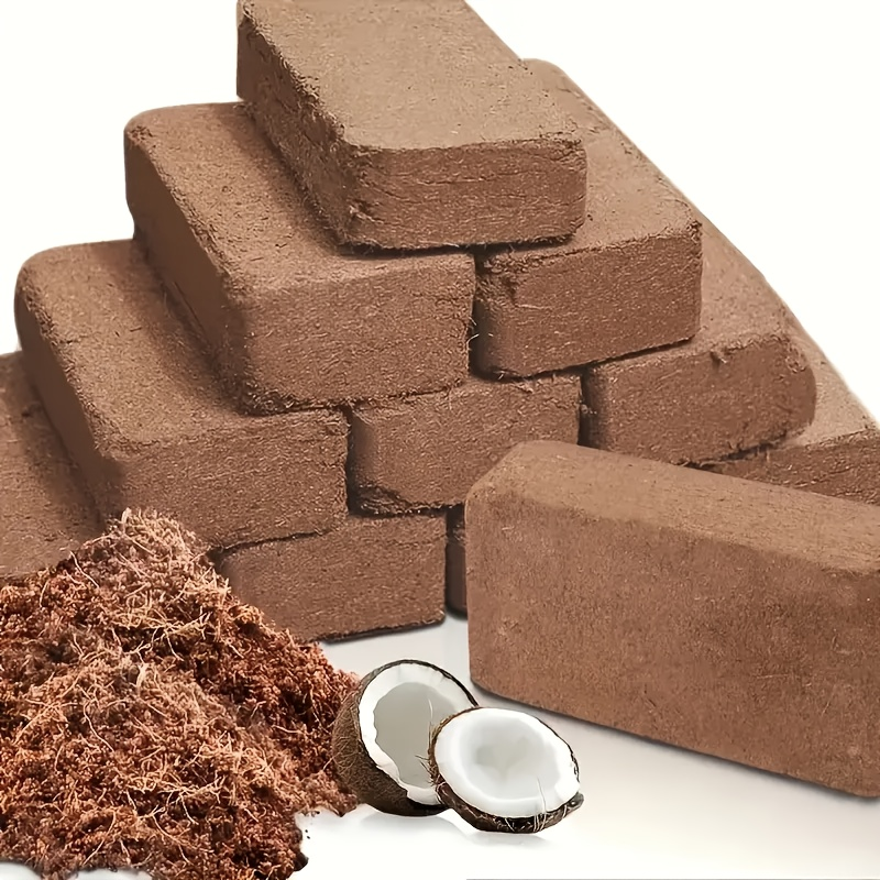 Coco Coir Bricks Natural Coconut Fiber Planting Soil | Compressed Coir Block Expands 6x for Hydroponics Potting Mix Garden Beds | 200g 400g 800g Options