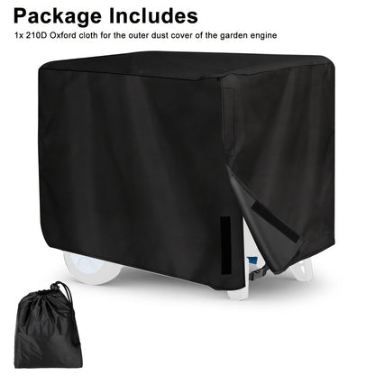 Generator Cover Heavy Duty Waterproof – Oxford Cloth Portable Generator Protector with Elastic Drawstring, UV & Rain Protection, 25.6 x 20.1 x 20.1 Inch, Black