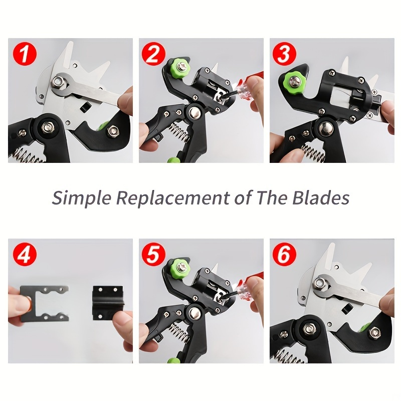 Grafting Scissor Shear Kit with V-Graft, Omega-Graft & U-Graft Blades, Professional High-Carbon Steel Pruner for Fruit Tree Grafting & Plant Propagation