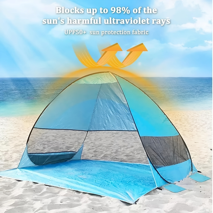 Beach Tent Pop Up Sun Shade 2-3 Person Anti-UV with Carry Bag