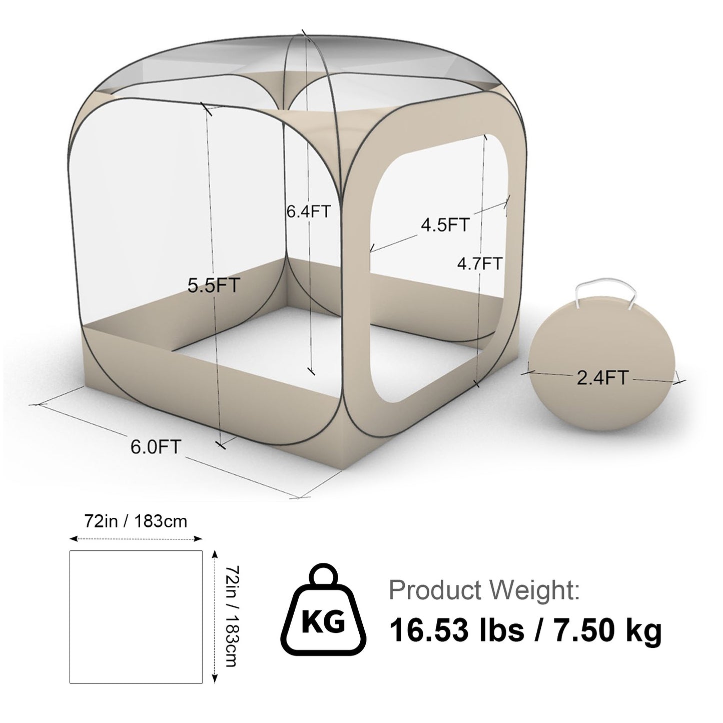 Pop Up Bubble Tent Clear Weatherproof Pod – 4 Sizes Camping Outdoor