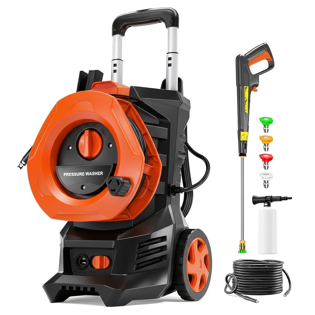 Pressure Washer Electric 4800PSI MAX 2.8 GPM – 25FT Hose, Foam Cannon & 4 Nozzles, Metal Construction Power Washer for Cars, Fences, Patio, Driveway & Outdoor Cleaning