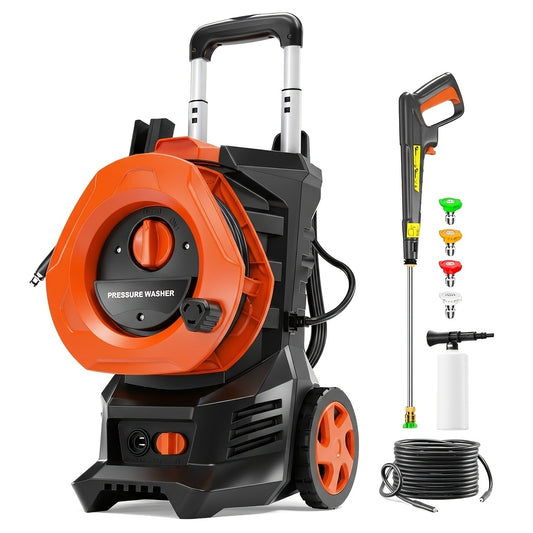 Pressure Washer Electric 4800PSI MAX 2.8 GPM – 25FT Hose, Foam Cannon & 4 Nozzles, Metal Construction Power Washer for Cars, Fences, Patio, Driveway & Outdoor Cleaning