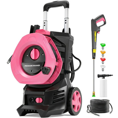 Pressure Washer Electric 4800PSI MAX 2.8 GPM – 25FT Hose, Foam Cannon & 4 Nozzles, Metal Construction Power Washer for Cars, Fences, Patio, Driveway & Outdoor Cleaning