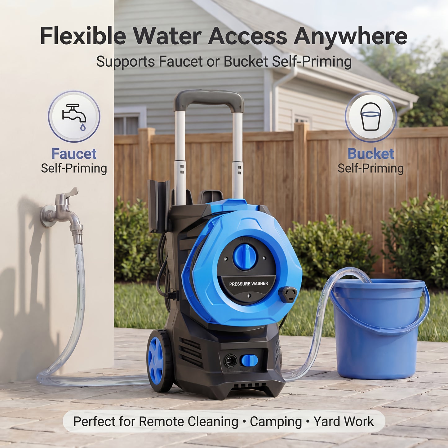 Pressure Washer Electric 4800PSI MAX 2.8 GPM – 25FT Hose, Foam Cannon & 4 Nozzles, Metal Construction Power Washer for Cars, Fences, Patio, Driveway & Outdoor Cleaning