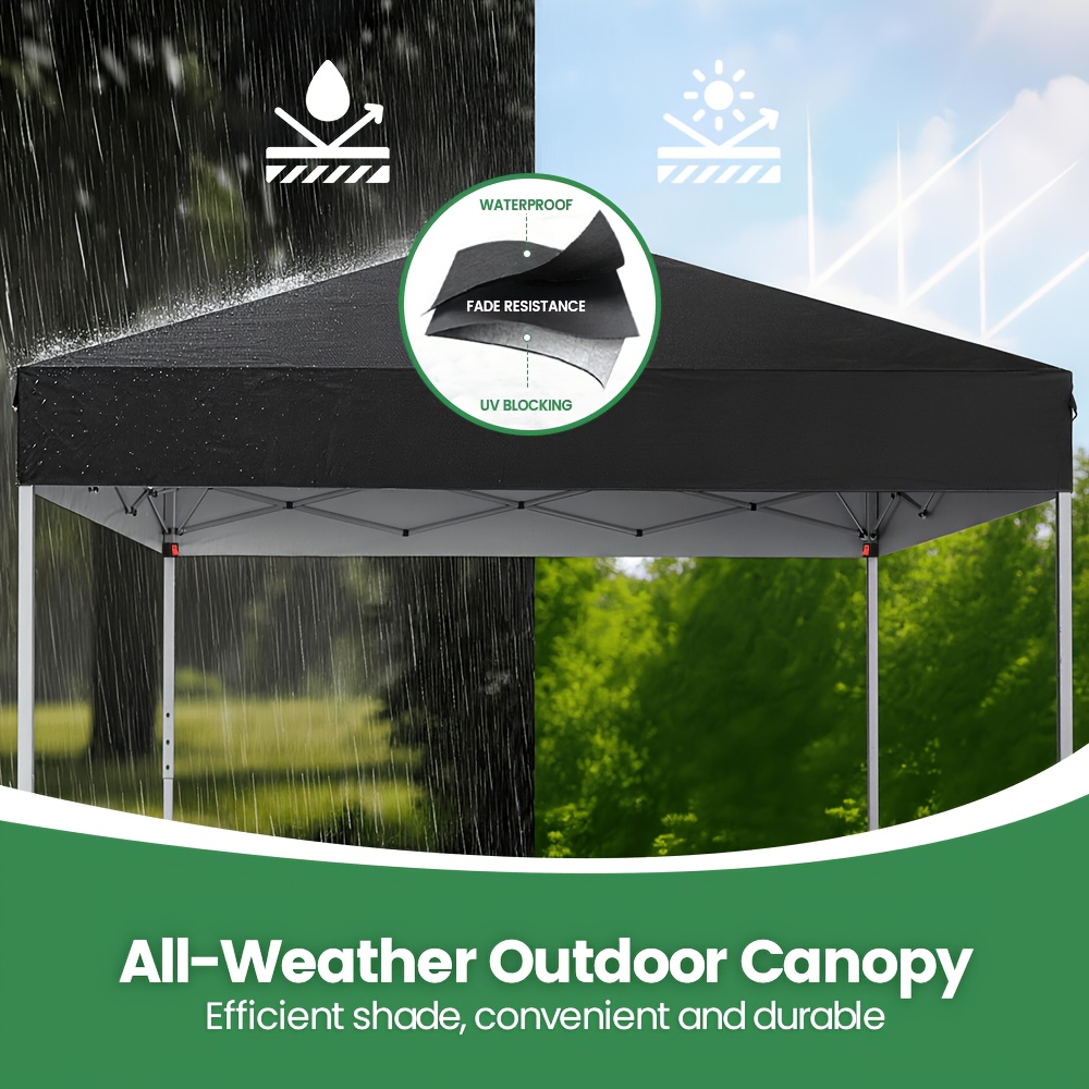 10x10 Pop Up Canopy Tent Heavy Duty 420D Oxford UPF50+ Straight Legs