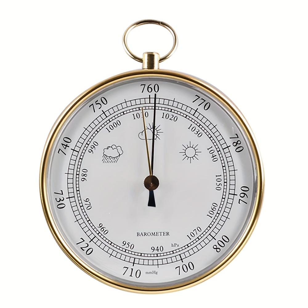 Mechanical Barometer 3.94" | High-Precision Wall-Mounted & Handheld, Battery-Free Weather Gauge for Greenhouse, Lab & Garden