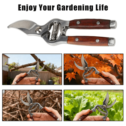 Garden Scissors 2-Pack Pruning Shears Set Curved and Straight Bypass Blades 8-Inch Ultra Sharp Plant Trimming Scissors for Flowers Herbs Bonsai Indoor Outdoor