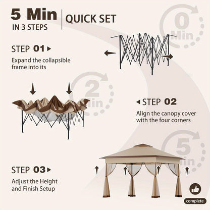 Pop Up Gazebo Tent Mosquito Netting Oxford | Patio Garden Backyard