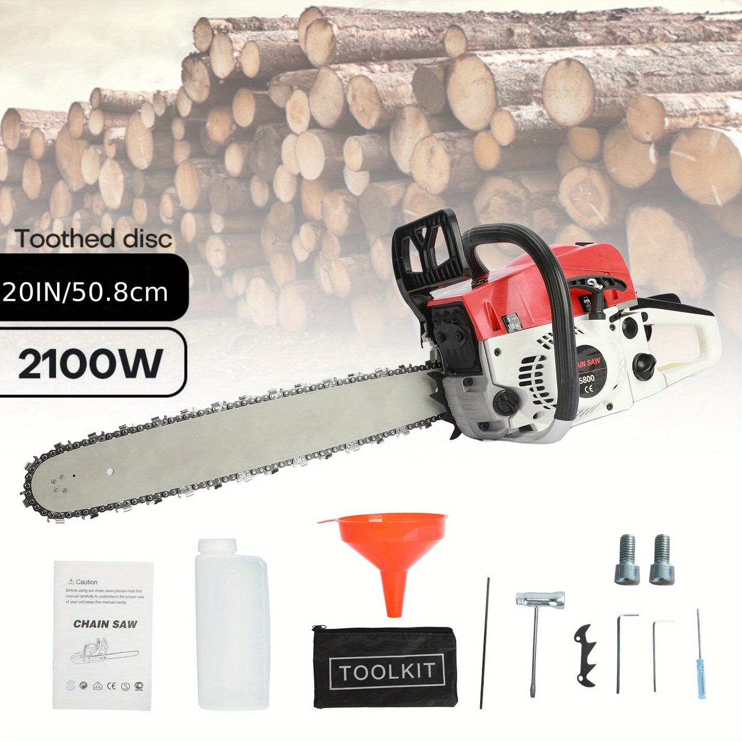 Gas Chainsaw | 2-Stroke Powerful Wood Cutting Logging Farm Ranch