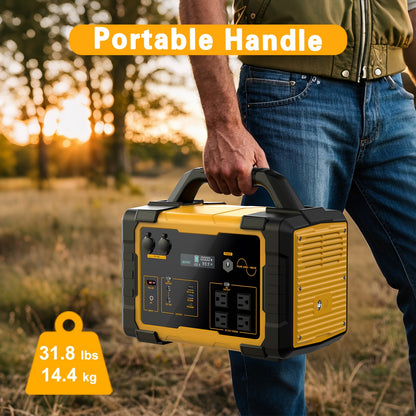 Off-Grid Power Station 1000W 2000W Peak 1075Wh LiFePO4 Battery Solar Generator Fast Charging for Home Emergency Camping Hunting Outdoor RV Backup