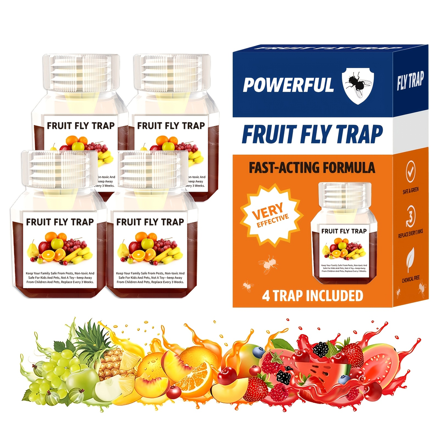Fruit Fly Trap Indoor Sticky Flying Insect Catcher Bug Trap for Kitchen Home Plant Gnat Whitefly Fungus Gnat Non-Toxic Pest Control