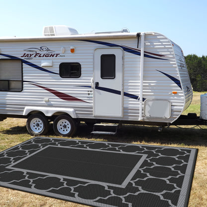 Outdoor Reversible Plastic Straw Rug for Patio Deck RV Camping – Waterproof UV-Resistant Lightweight Mat, Multiple Sizes & Colors