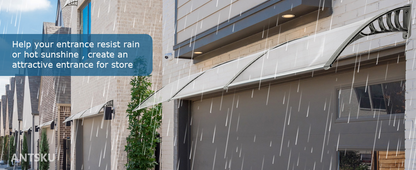 Door Awning 120"x40" Polycarbonate Canopy UPF50+ UV Rain Snow