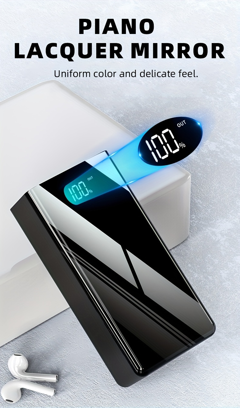 Power Bank 100000mAh 22.5W Super Fast Charging Two-Way USB-C Digital Display Large Capacity Portable Charger for Travel Camping Outdoor Emergency Backup